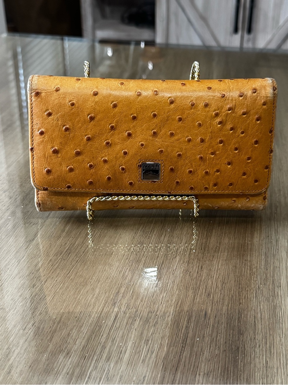 Dooney & Bourke Golden Tan Ostrich-Effect Wallet